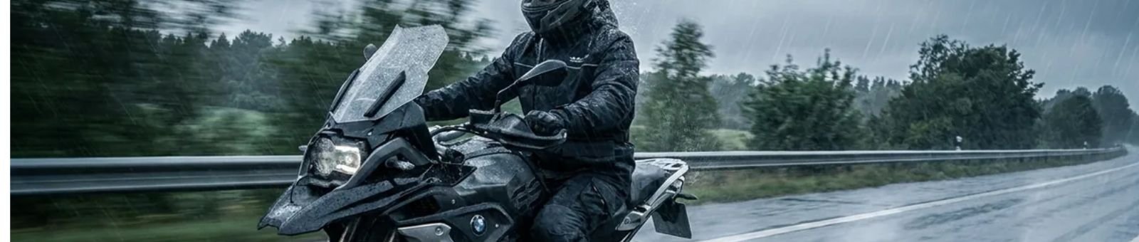 Rider in rain gear