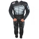MotoGP Honda Motorbike Leather Suit 2 Pc Black
