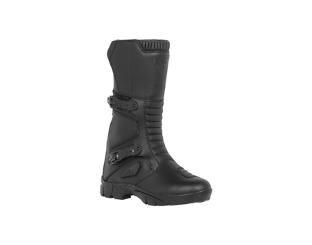 Adventure leather boots with 2 tone effect