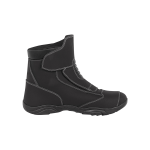 Motorcycle touring leather boots with decorative stitches.1