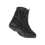 Motorcycle touring leather boots with decorative stitches.1